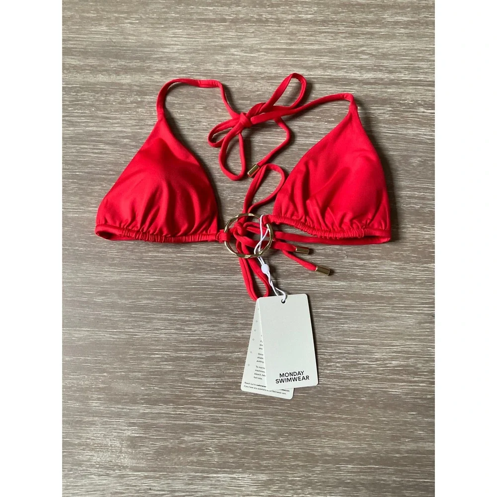 Monday Swimwear Cannes Top Chili Pepper Red Size Small